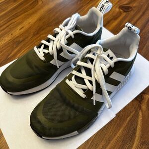 Adidas Men's Olive and White Sneakers